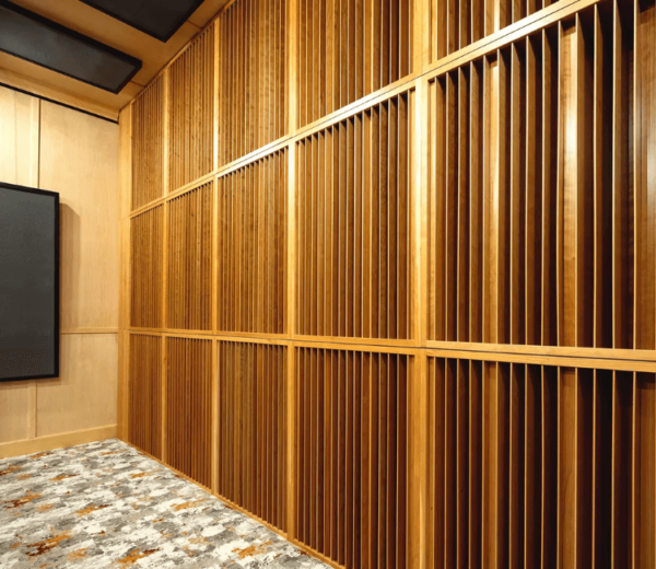 Installed Gitco QRD Wooden Acoustic Diffuser Panel on Wall