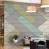 Shaped Wood Wool Panels installed on a wall – Aesthetic and sound-absorbing solution for modern interiors