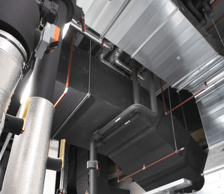 ArmaFlex AP insulation controlling condensation on HVAC duct