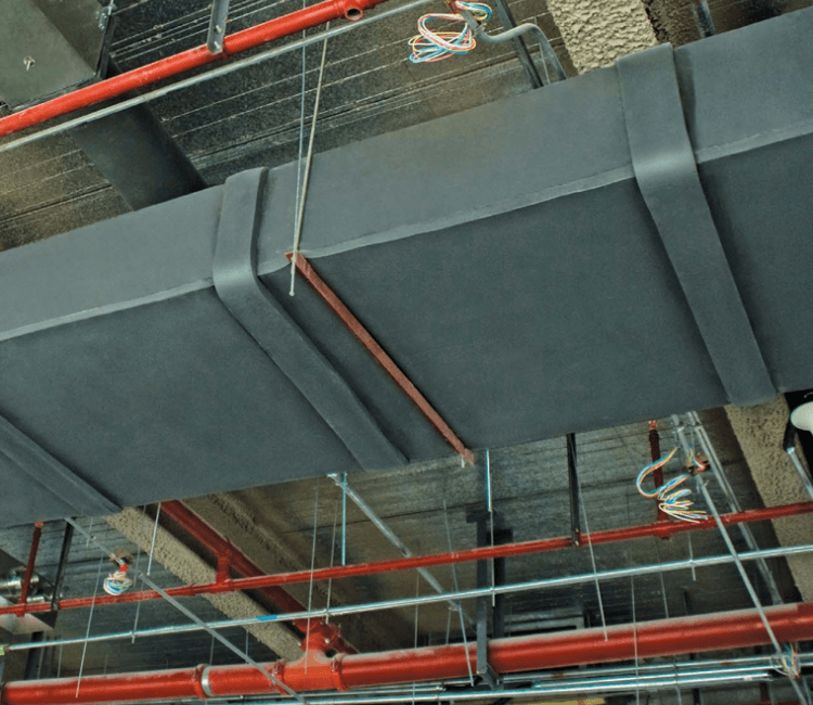 ArmaFlex AP insulation applied to HVAC ducting for energy efficiency