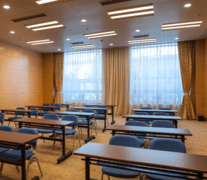 Education Acoustics: Acoustic panels installed in a modern classroom by Gitco for noise control