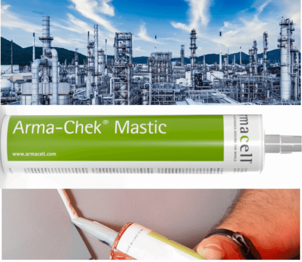 Tub of Arma-Chek Mastic Grey sealing compound with brush applicator