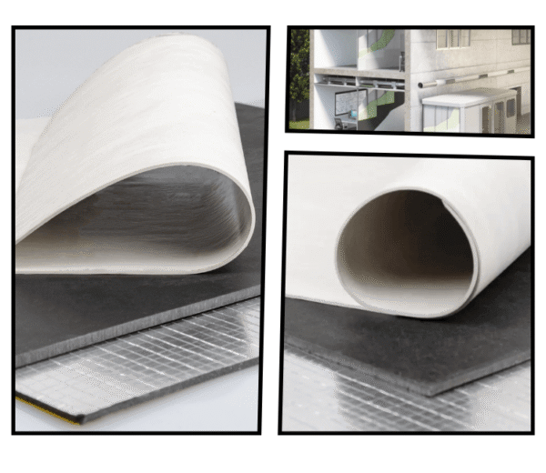 Close-up of ArmaComfort Barrier P acoustic mat with textured finish