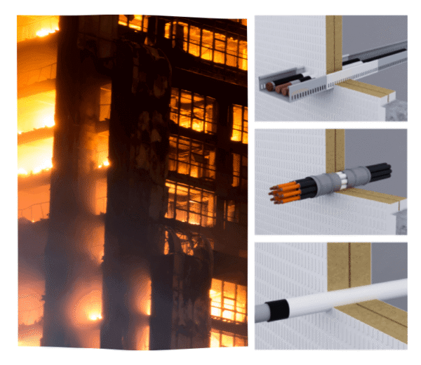 ArmaProtect ABLC installed firestop collar on vertical plastic pipe