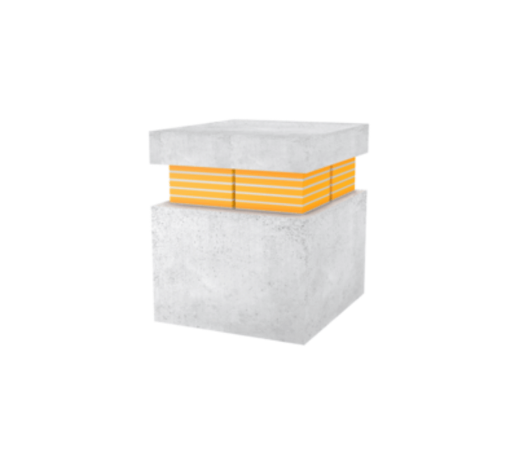 Steel reinforced elastomeric bearing by Getzner for structural vibration isolation supplied by Gitco Saudi Arabia