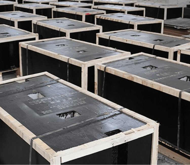 Prefabricated Perlite Concrete Blocks (PCBs) used as a high load bearing foundation for a steel tank base in Saudi Arabia.