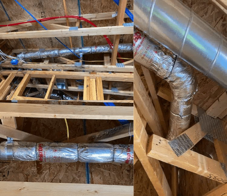 FyreWrap DPS installed around a clothes dryer exhaust duct for fire protection